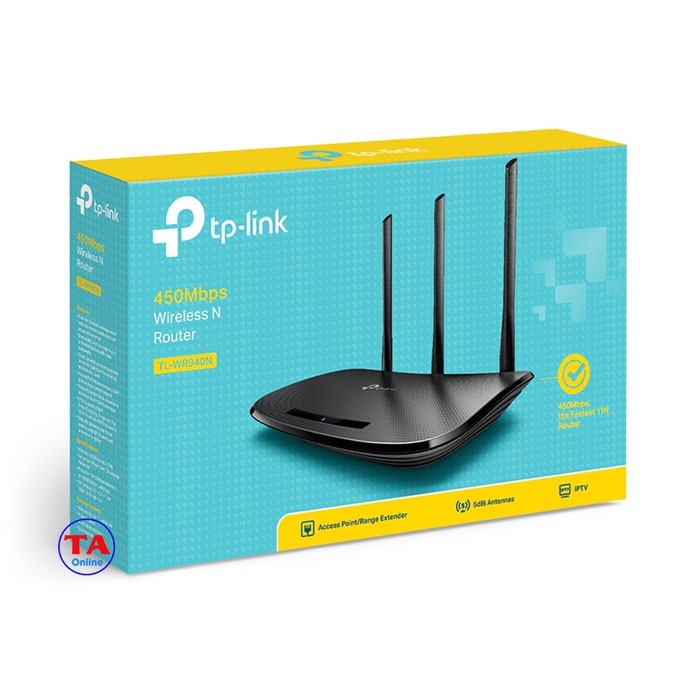 [Mã 157ELSALE hoàn 7% đơn 300K] Bộ phát wifi Tplink WR940N chuẩn N 450Mbps | BigBuy360 - bigbuy360.vn