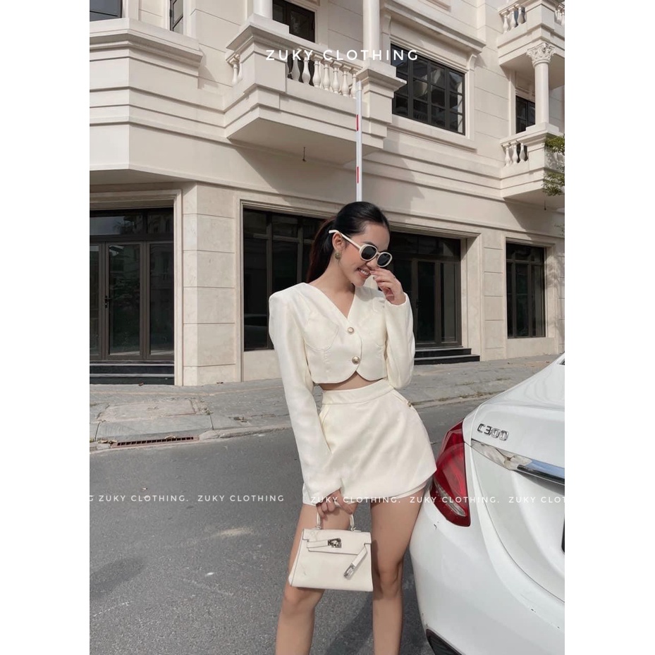 ZUKY Sét Vest blazer cổ tròn tay dài quần váy sang trẻ trung phù hợp tiệc hay dạo phố.