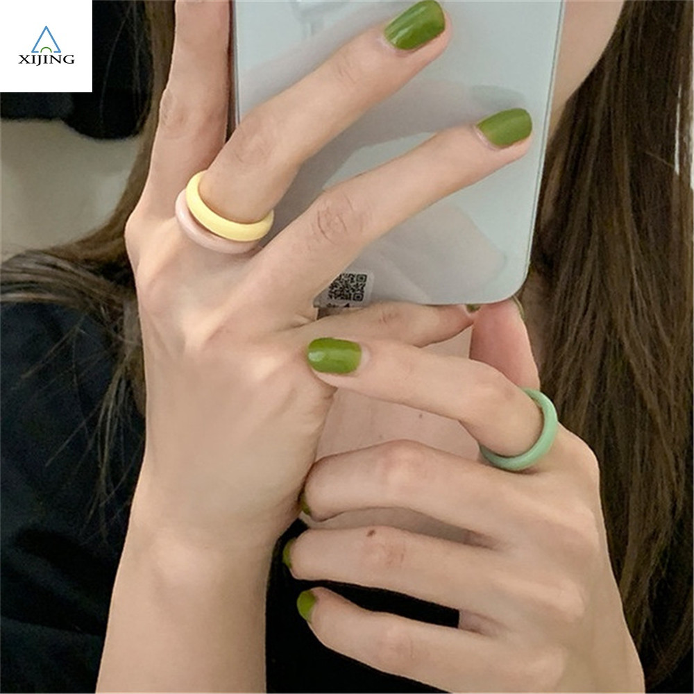 Nhẫn Nhựa Co Giãn Kiểu Dáng Đơn Giản Thời Trang Cho Nữ