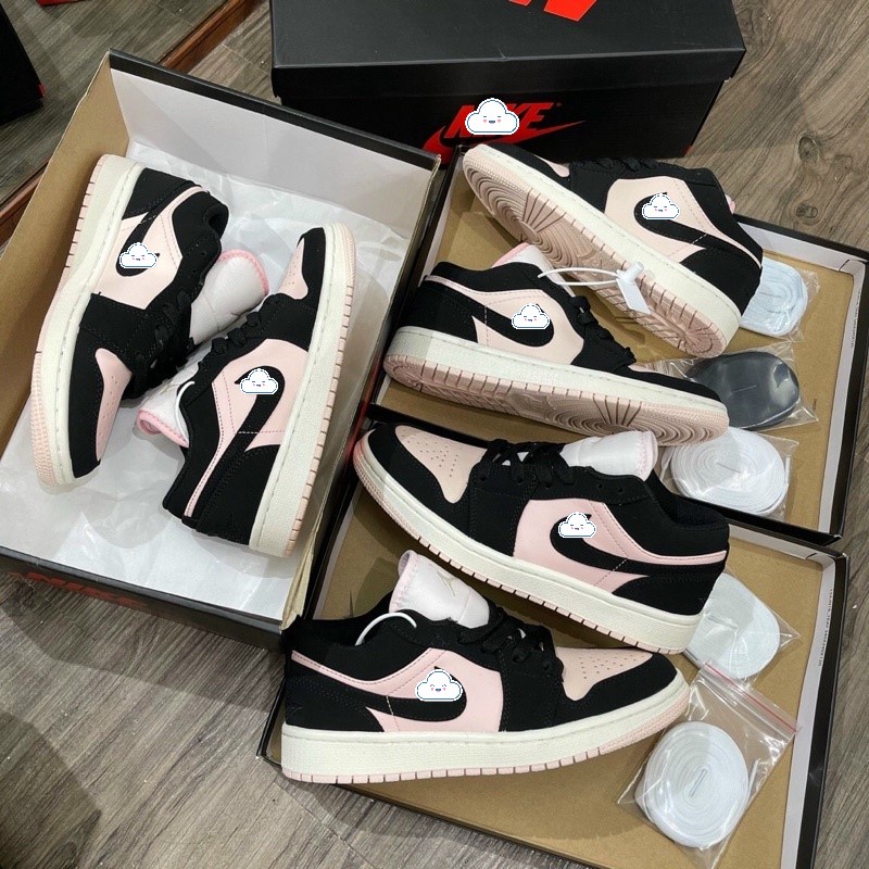 Giày thể thao Jordan 1 Low Nữ Hồng cổ thấp cực chất, Giày JD1 thấp Low paint drip Full Box Bill