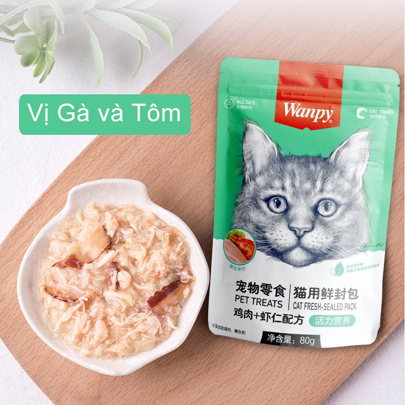 Pate Cho Mèo Wanpy Gói 80g #MintPet