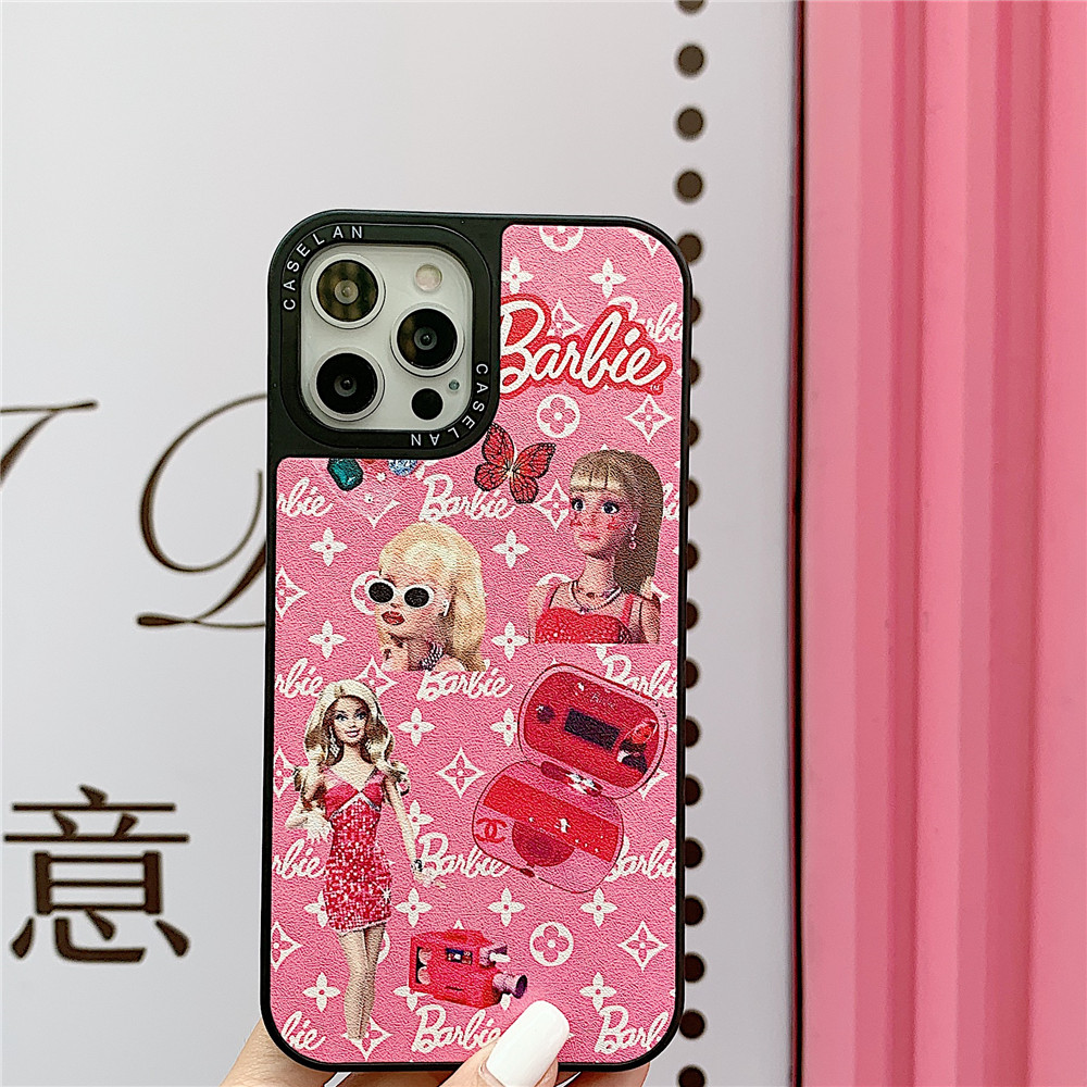 iPhone 12 Mini 11 Pro Max X XR XS Max 8 7 6 6S Plus Straight Side Barbie Doll Pattern Mobile Phone Case