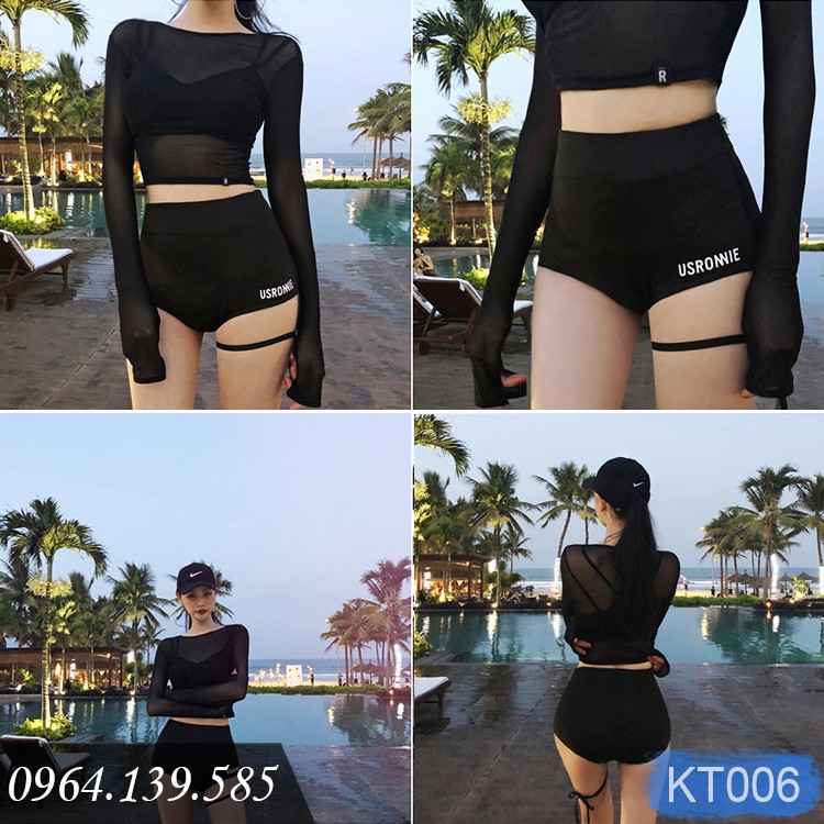 [THANH LÝ] - Bộ bơi 3 chi tiết ren lưới giá hạt rẻ, cá tính và bắt mắt, bikini đẹp 2021 | KT006