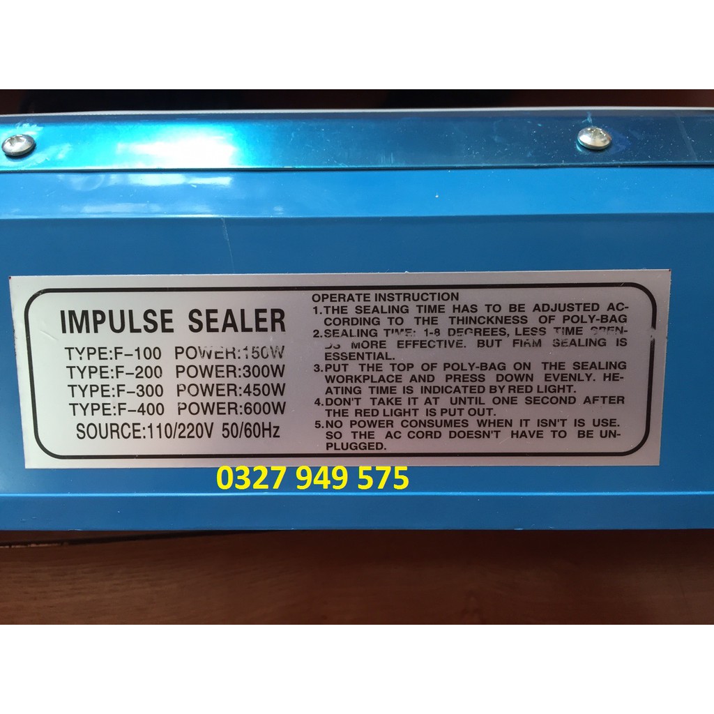 Máy hàn miệng  túi dập tay PFS200 tặng kèm dây hàn