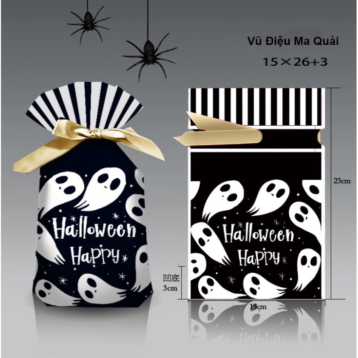 Túi đựng bánh/kẹo, bao bì đựng bánh kẹo chủ đề Halloween kích thước 15 * 23 - VUA BAO BÌ