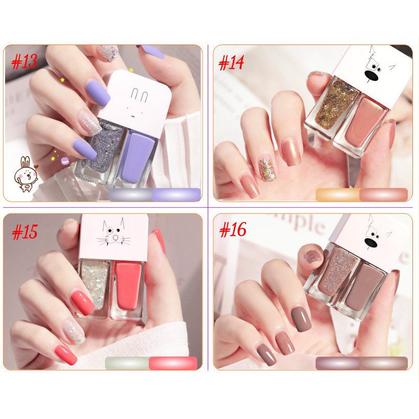 Set 2 chai sơn móng tay nhũ lì Fairy's Gift - Yadah - Chai 6ml nhiều màu xinh xắn