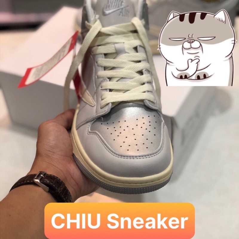 [ CHIU Sneaker ] Giày Sneaker bóng rổ Jordan cổ cao bạc travits phiên bản cao cấp da thật