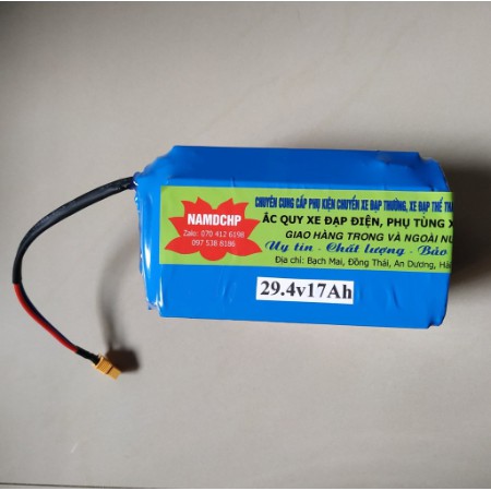 Siêu khủng Khối pin LIPO 24v17ah (29,4v17Ah), chuyên dùng cho xe đạp điện, xe điện 24v các loại