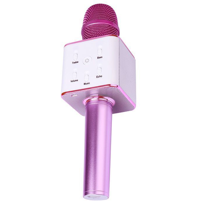 ( Siêu hot ) Micro Karaoke Bluetooth Q7 (hồng) - hát hay giá rẻ ( Kèm ảnh thật )