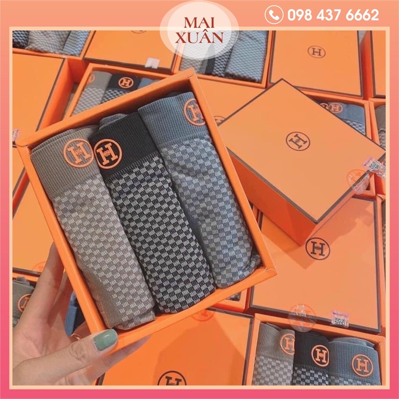 Quần Sịp Đùi - Hộp 3 Chiếc Quần Boxer Nam HM David Beckham FULL BOX CAO CẤP