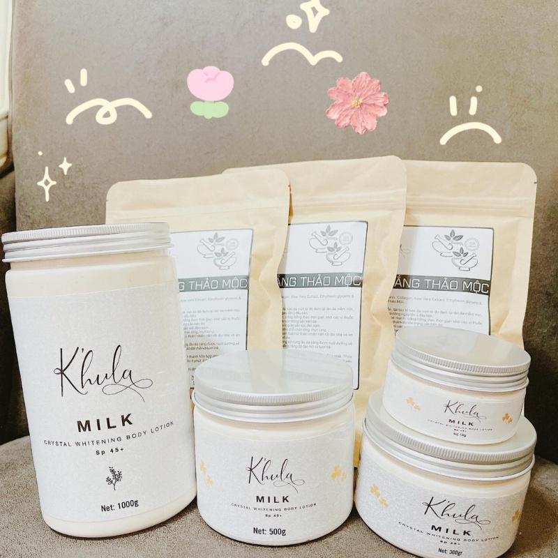 [COMBO SIÊU TRẮNG] Kem body trắng da Body Milk ko bết rít 300g &amp; Tắm trắng thảo mộc dòng tắm trắng body cao cấp