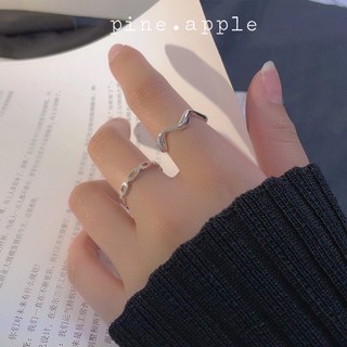 Nhẫn bạc lượn sóng wade và mắt xích cá tính, sang chảnh Pineapple - FREESHIP - Hàng có sẵn (video + ảnh thật) - N6