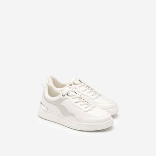 Vascara Giày Sneaker Gót Đính Metallic Phối Da Hologram - SNK 0038 - Màu Trắng