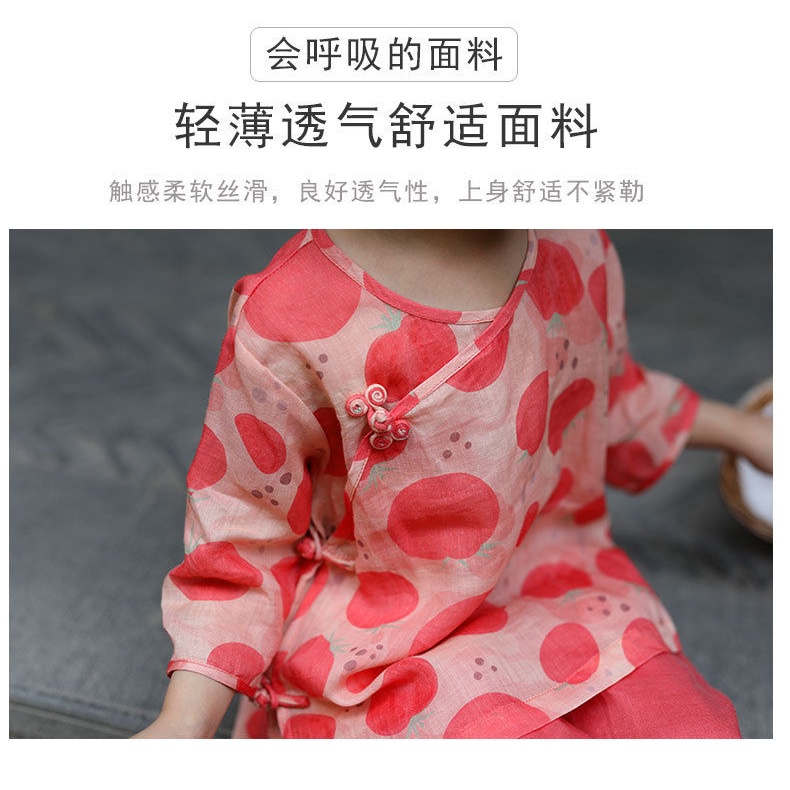 [Babycat] Hàng Có Sẵn Bộ Hán Phục Cách Tân Mùa Hè Phong Cách Trung Hoa Truyền Thống Mỏng Kiểu Truyền Thống Mặc Ngoài Cho Bé Gái Hàng Có Sẵn Phong Cách Trung Quốc