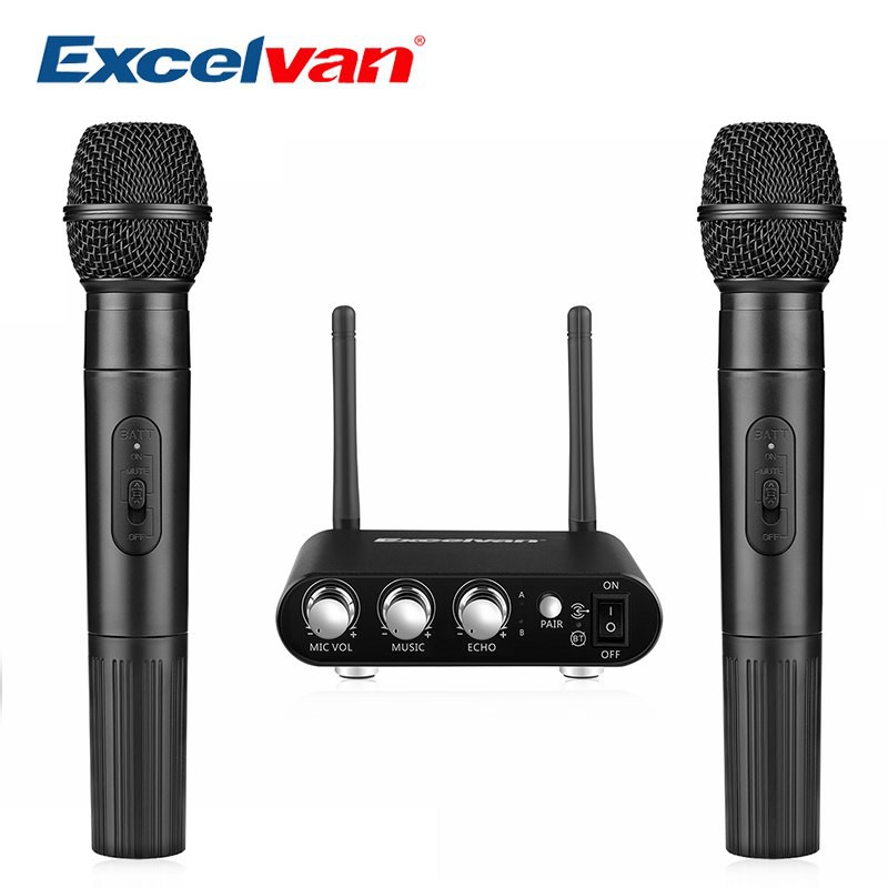 Bộ micro bluetooth karaoke Excelvan K38 - Mic đôi UHF