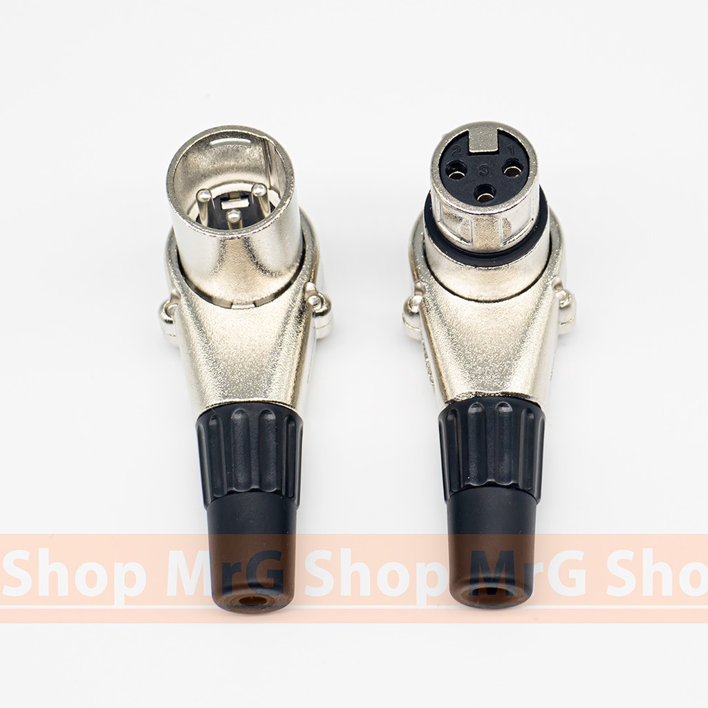 Jack Canon Đực Cái Cong Chữ L (XLR male, XLR female) - MrG