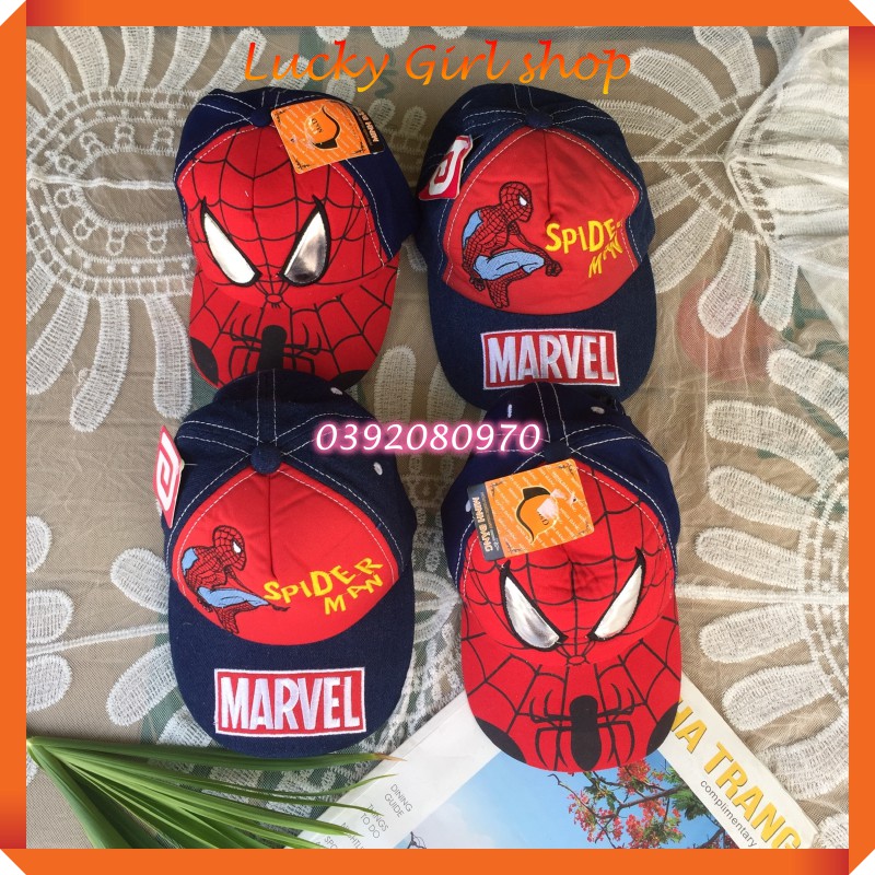 Nón Lưỡi Trai Bé Trai Người Nhện/ Mũ Kết Bé Trai Người Nhện Vải Kaki Phối Jean - Hàng Việt Nam - Lucky Girl shop