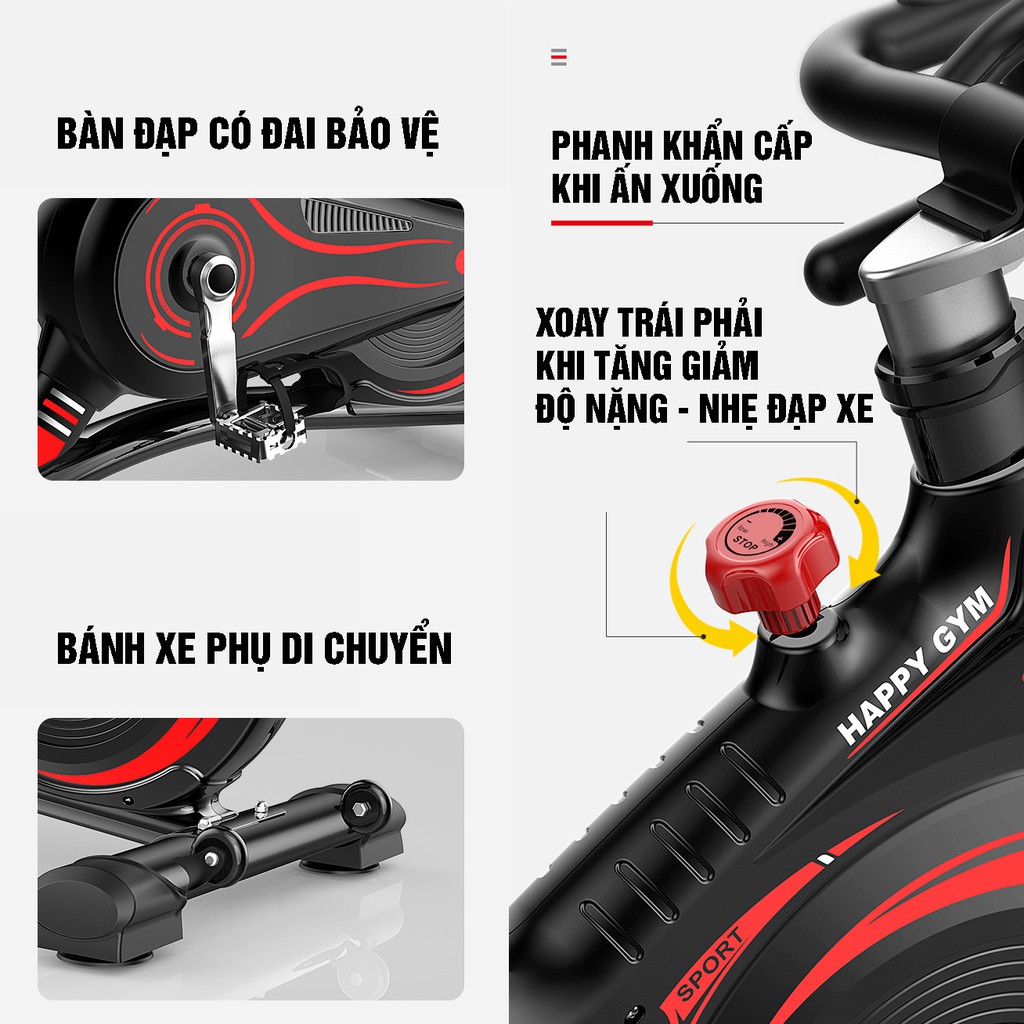 Xe đạp tập gym tại nhà cao cấp  -  Jobur S500 - Bánh đà kháng từ + Đo nhịp tim Tặng kèm bình giữ nhiệt và tai nghe