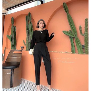 QUẦN BAGGY THỤNG NỮ LƯNG CAO-QUẦN CÔNG SỞ