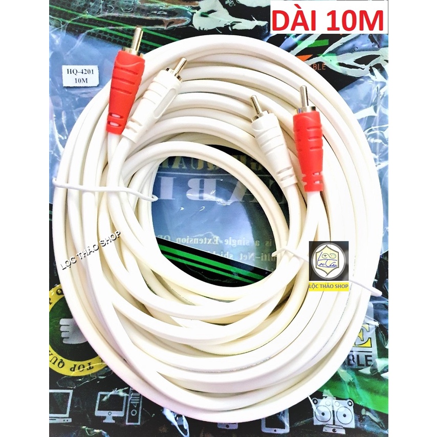 Cáp loa 4 đầu hoa sen AV dài 10M 15M 20M cao cấp (Dây loa AV 4 đầu)