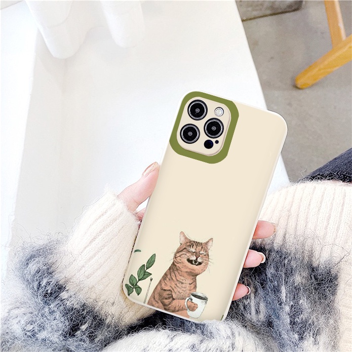 Ốp lưng iphone 13 pro max Mèo cười ốp bảo vệ camera vuông cạnh đủ mã 6 đến 11 12 13 promax tr340