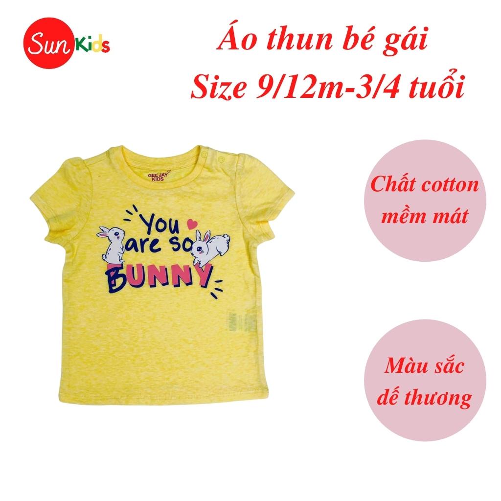 Áo thun cho bé gái, áo phông bé gái chất cotton mềm mát, size 9m - 3/4 tuổi - SUNKIDS