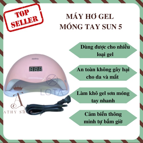 Đèn hơ sơn gel móng tay Sun 5, máy sấy sơn móng tay gel đèn LED UV Sun5 rút ngắn thời gian khô móng, SunV nail dryer