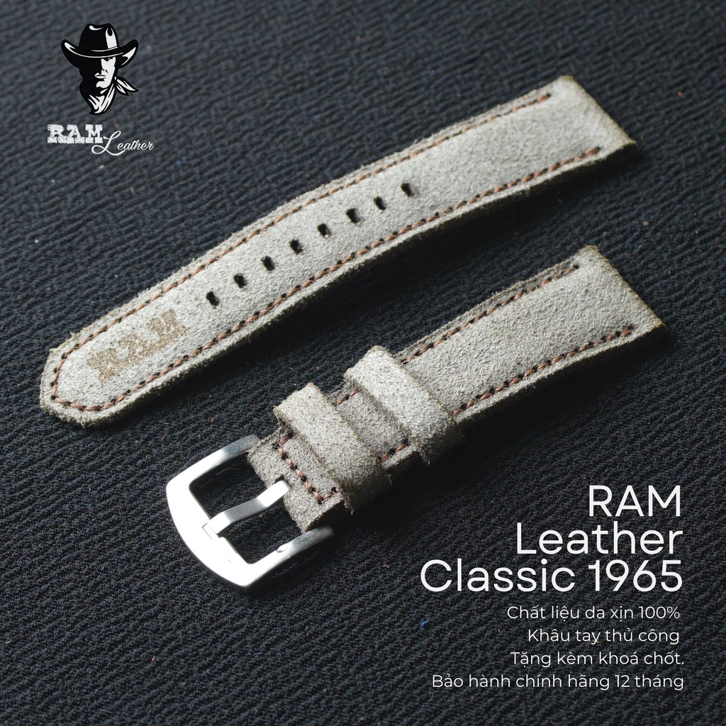 Dây Đồng Hồ Da Bò Lộn RAM Leather Classic Bền Đẹp