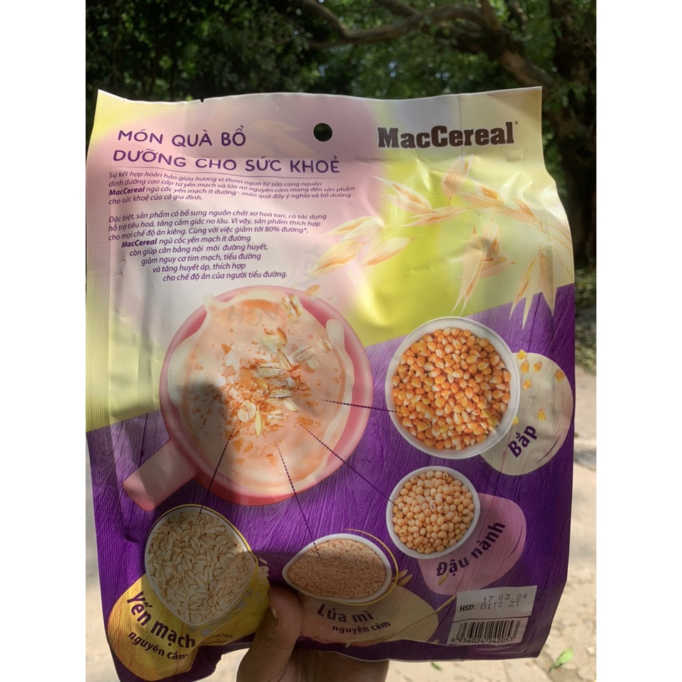 Ngũ cốc yến mạch nguyên cám ít đường Maccereal 480g