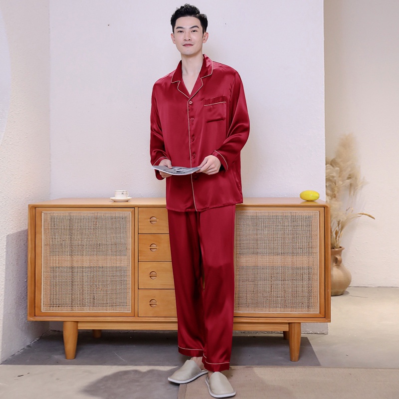 Đồ Ngủ Lụa Dài Tay Satin Cao Cấp  Đồ Đôi Mặc Nhà Nam Nữ  IVY635