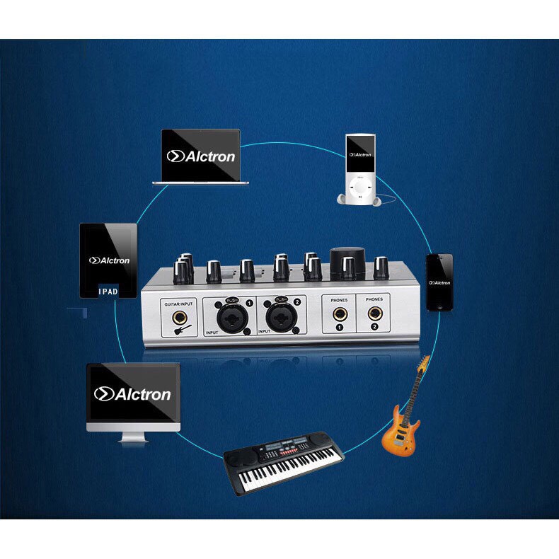 [Chính Hãng] Sound Card Alctron U16k MK3 hát thu âm, live stream fb,bigo, karaoke - chất lượng âm thanh vượt trội