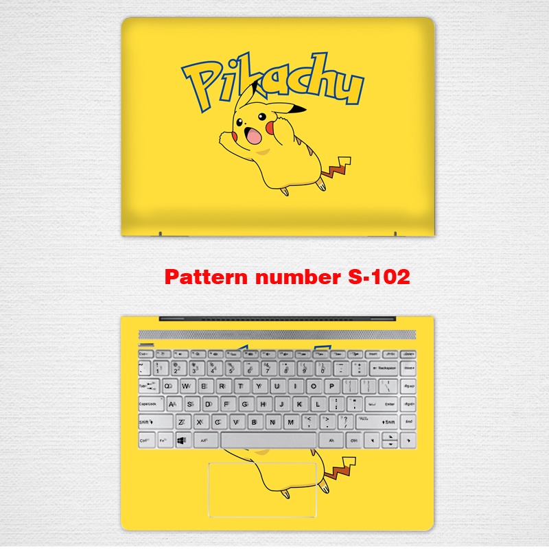 Bộ 2 Miếng Dán Hình pikachu Cho laptop 12 13 14 15.6 inches asus a510u s4000 s410u s4300u s5300us510u