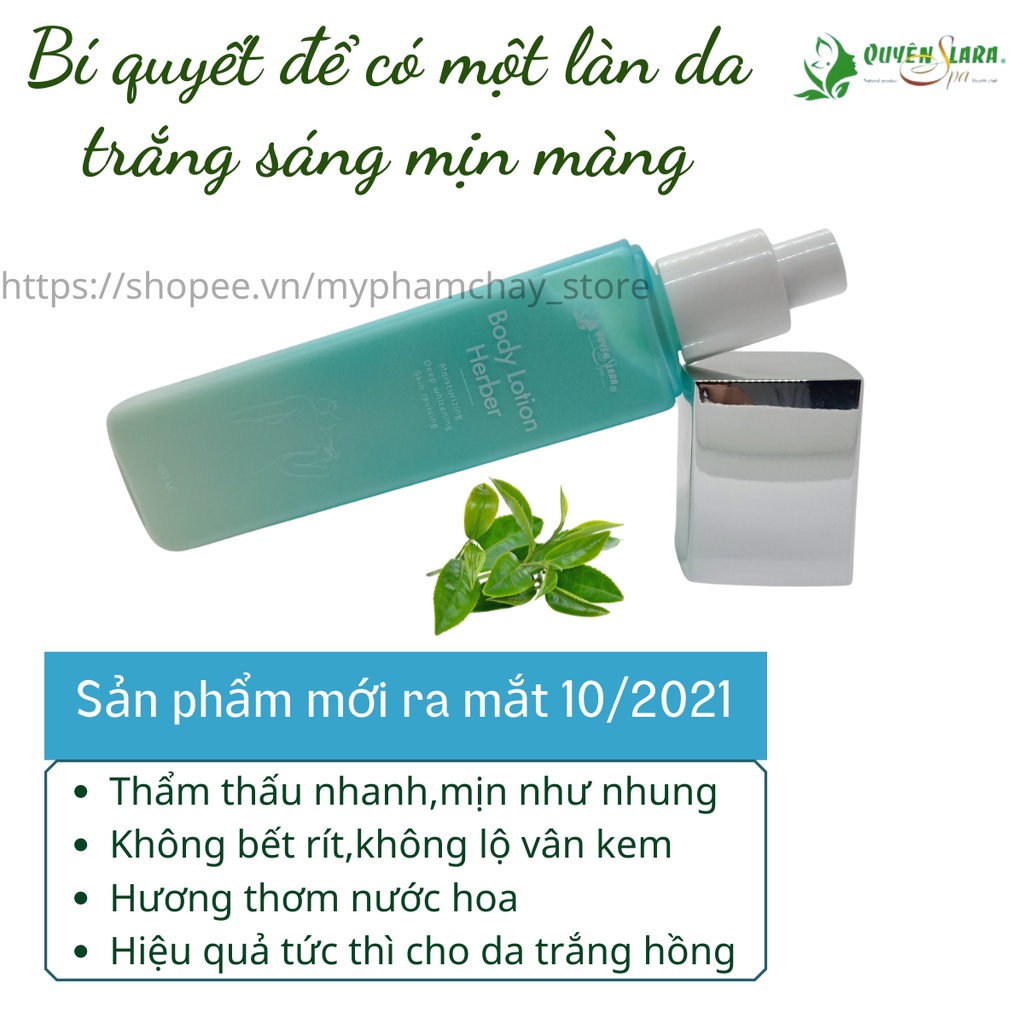 Kem Dưỡng Thể Body Lotion Herber Quyên Lara Giúp Dưỡng Ẩm, Ngăn Ngừa Khô Da Nứt Nẻ Giúp Da Mịn Màng Tươi Sáng Hơn 150 ml