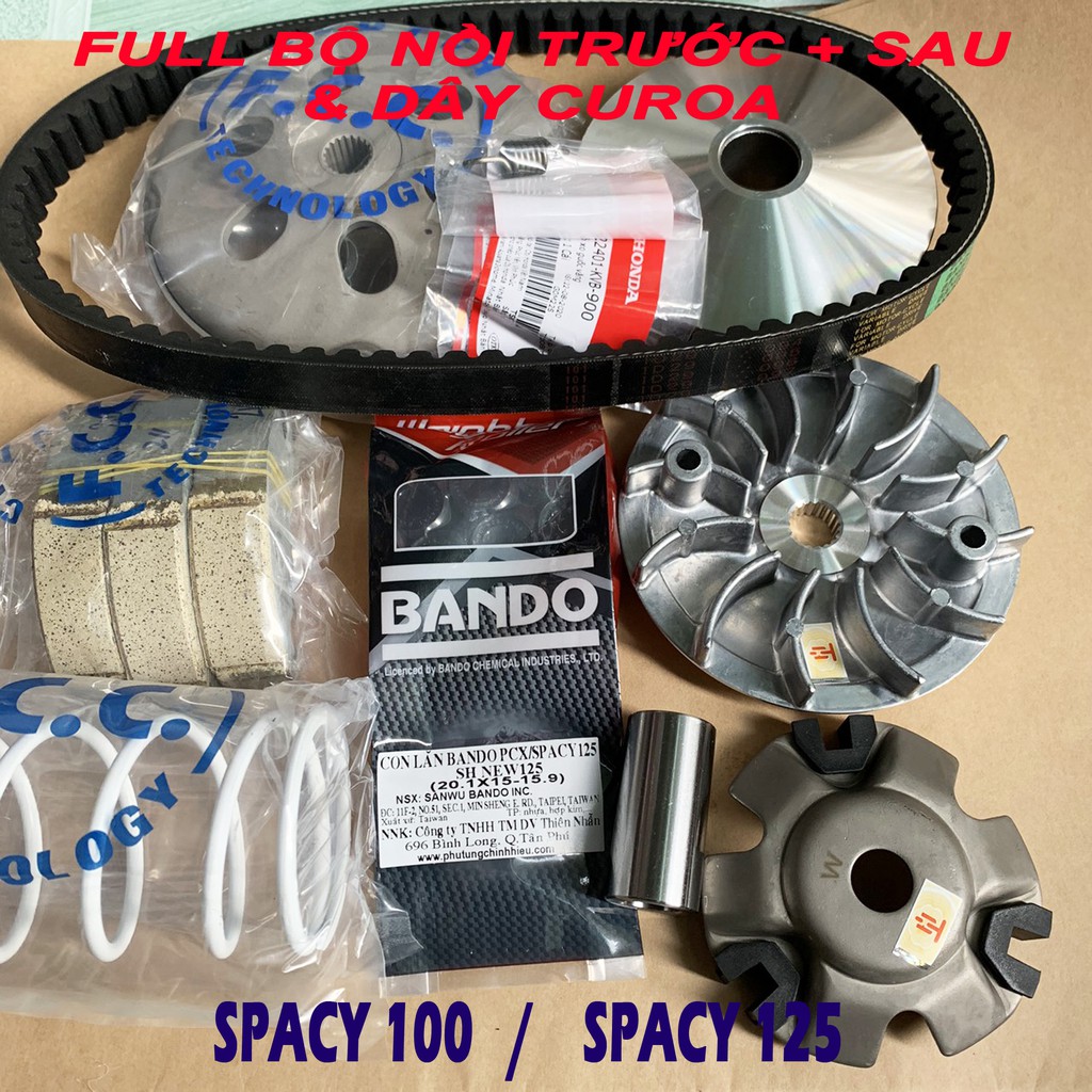 Full bộ nồi trước nồi sau và dây curoa Honda Spacy 110/125CC