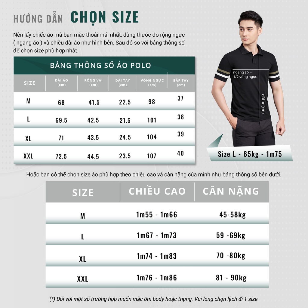 Áo Polo Nam LINE ATINO tinh tế thanh lịch vải cá sấu Cotton cao cấp thoáng mát chuẩn form APL2102 Đen | BigBuy360 - bigbuy360.vn