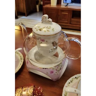bộ ấm chén gốm sứ pha trà họa tiết chim sẻ