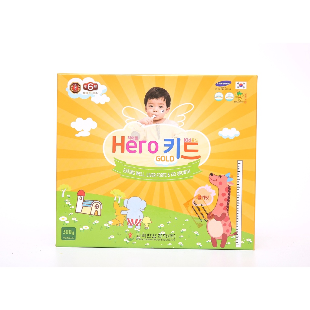 Hero Kid Gold-  Giúp trẻ ăn ngon - Tăng sức đề kháng Hỗ trợ cải thiện biếng ăn, tăng cường sức đề kháng, tăng chiều cao