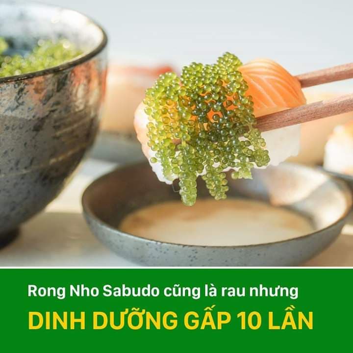 Rong nho Sabudo tách nước 1 gói dùng thử 20gram - tặng kèm 1 gói nước sốt mè rang Kewpie 15ml