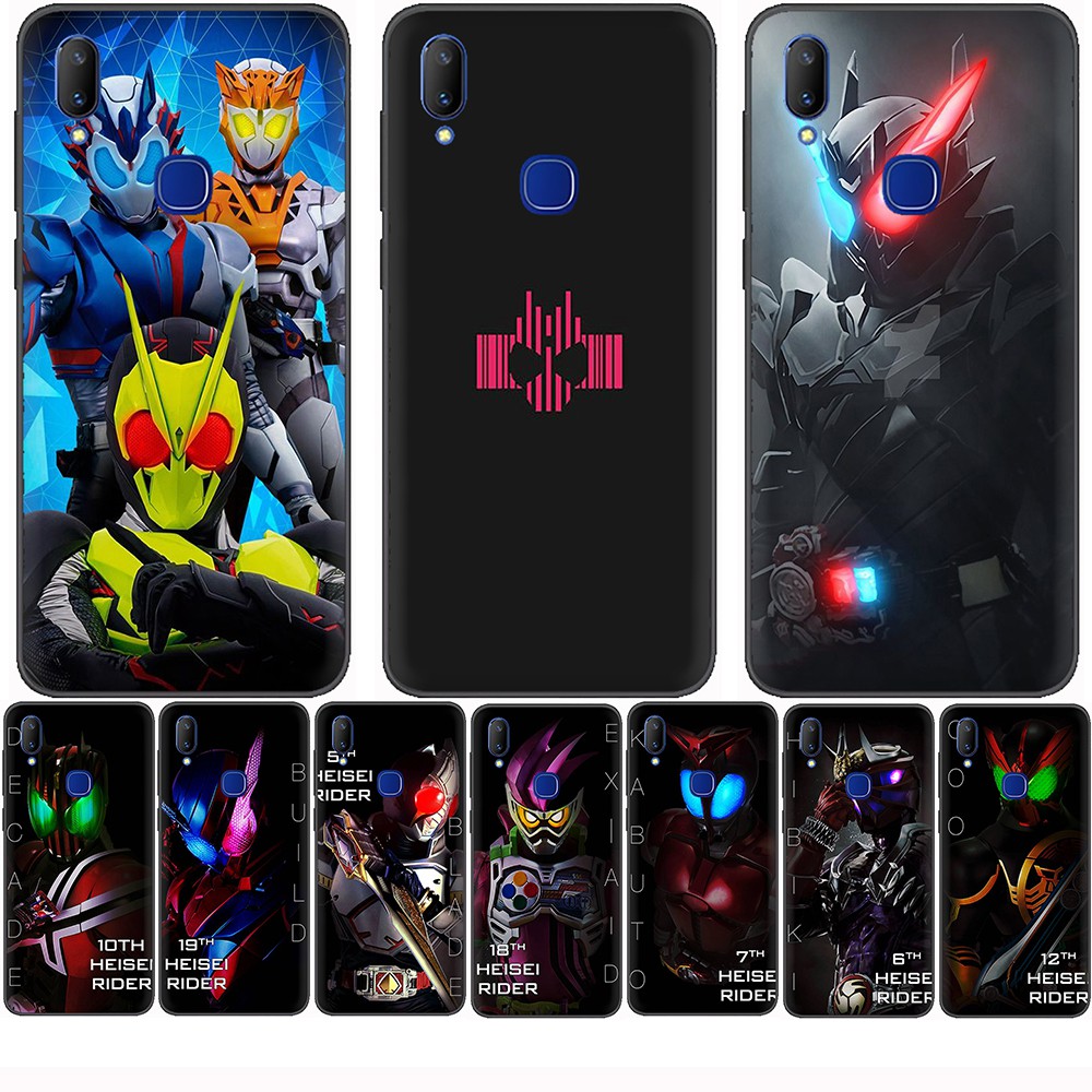 Cool Kamen Rider Soft Black TPU Silicone Phone Case for VIVO Y75 Y81 Y81S Y85 Y89 Y91 Y93 Y95 Y91C Anti-fall Back Cover