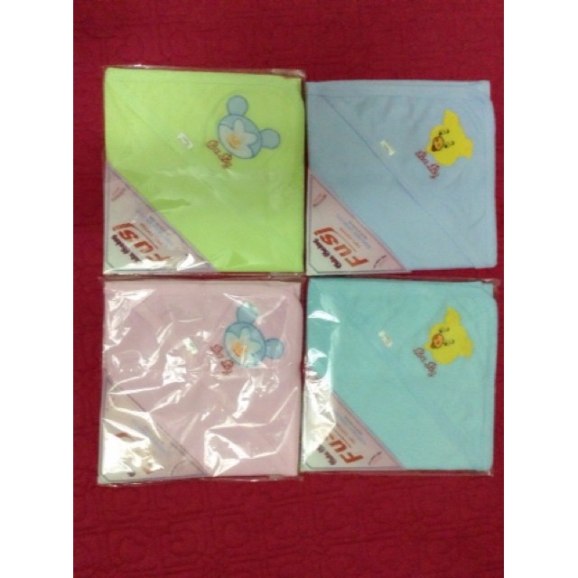 Chăn ủ,chăn choàng cotton có mũ cho bé