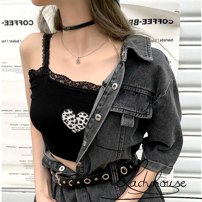 Áo Hai Dây Dệt Kim Hở Lưng In Họa Tiết Da Báo Thời Trang Mùa Hè Cho Nữ