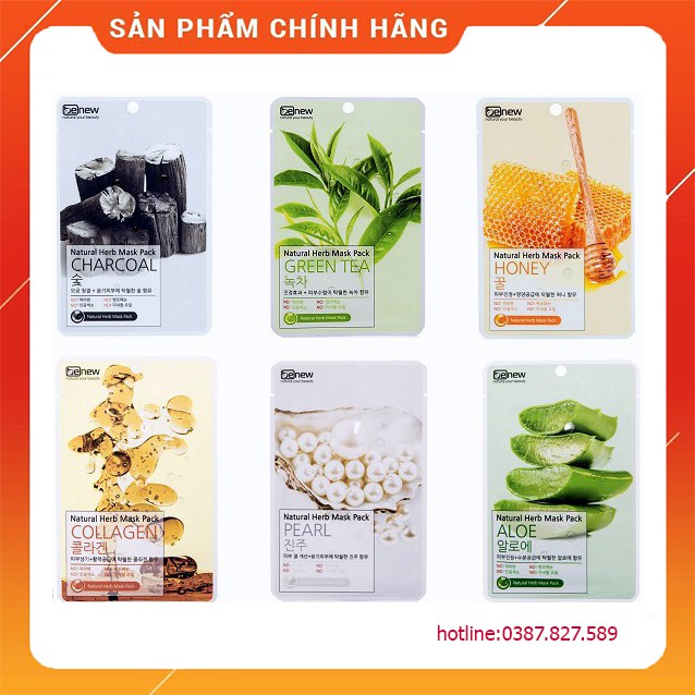 [6 vị mặt nạ Hàn Quốc] Mặt nạ dưỡng trắng da chống nhăn và lão hóa Cao cấp Hàn Quốc 23ml (1 miếng) - Hàng Chính Hãng