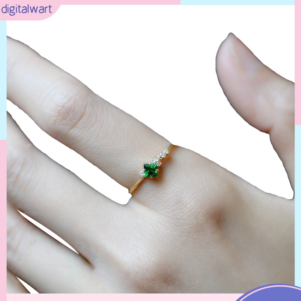 Nhẫn Đính Đá Ngọc Lục Bảo Nhân Tạo Sang Trọng Cá Tính Cho Nữ