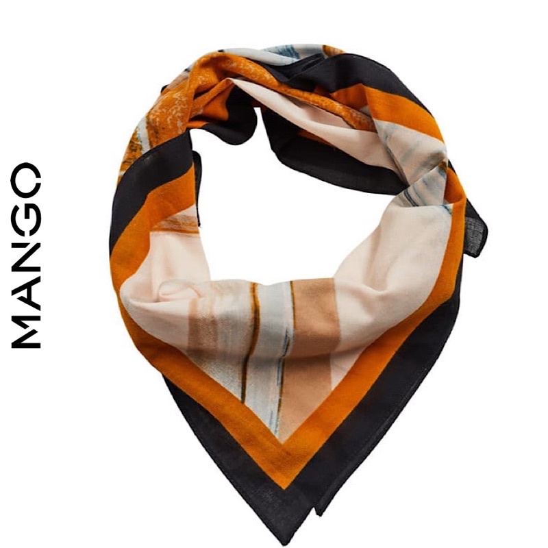 [Mango Auth] Khăn Mango hoạ tiết 100% Coton