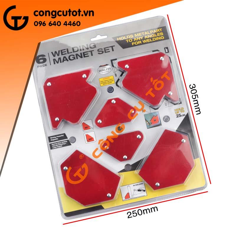 Bộ 6 ke góc nam châm 9-25lbs Gồm 2 ke tam giác, 2 ke đa giác và 2 ke mini. Bộ Ke góc chuyên dụng thợ hàn