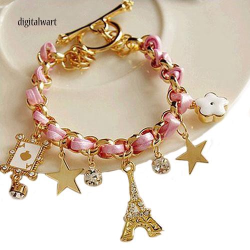 Vòng da nhân tạo đeo tay thiết kế mặt tháp Eiffel nhỏ nhắn xinh xắn dễ thương dành cho nữ | BigBuy360 - bigbuy360.vn