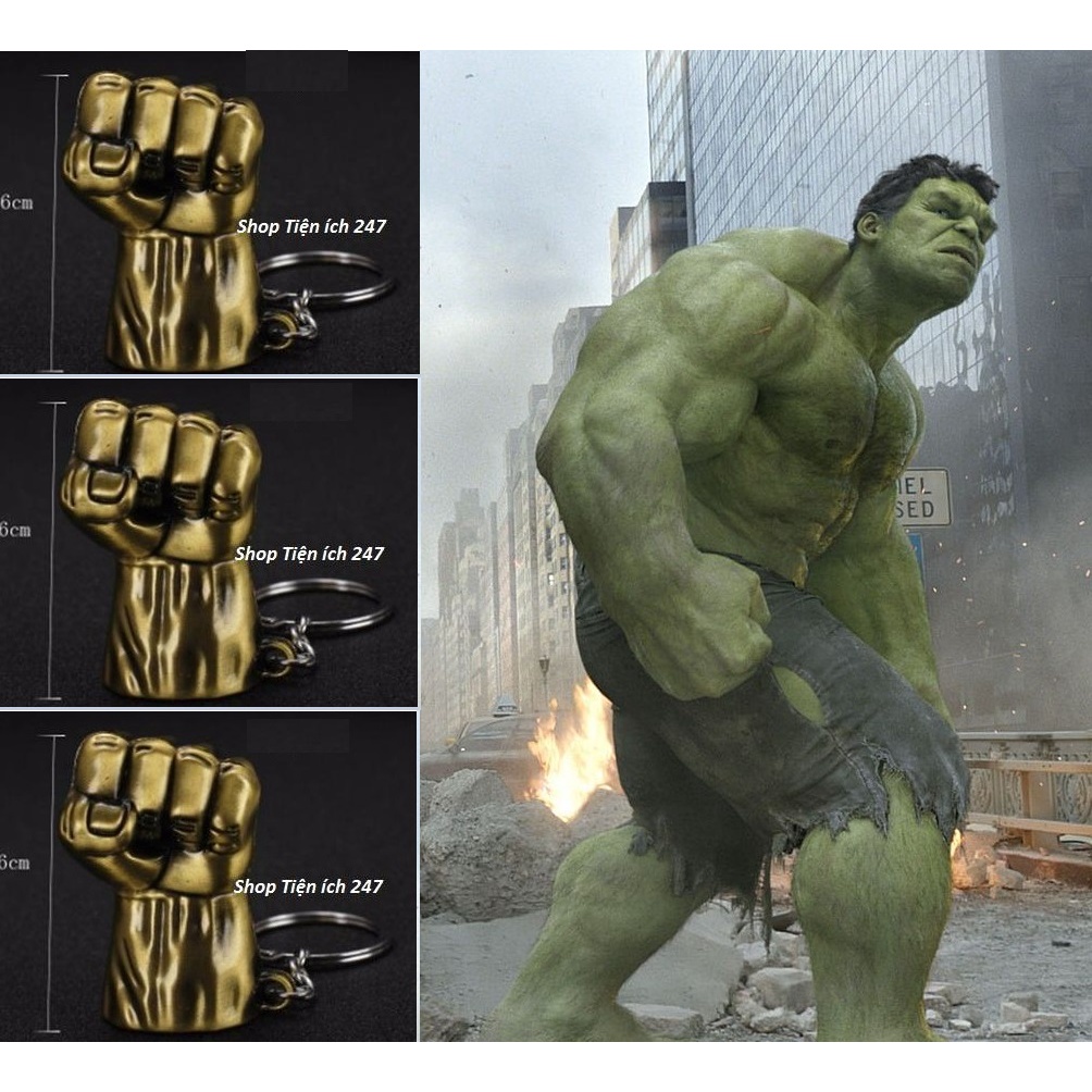 Móc khóa nắm đấm Hulk mạnh mẽ-móc chìa khóa siêu anh hùng Avenger