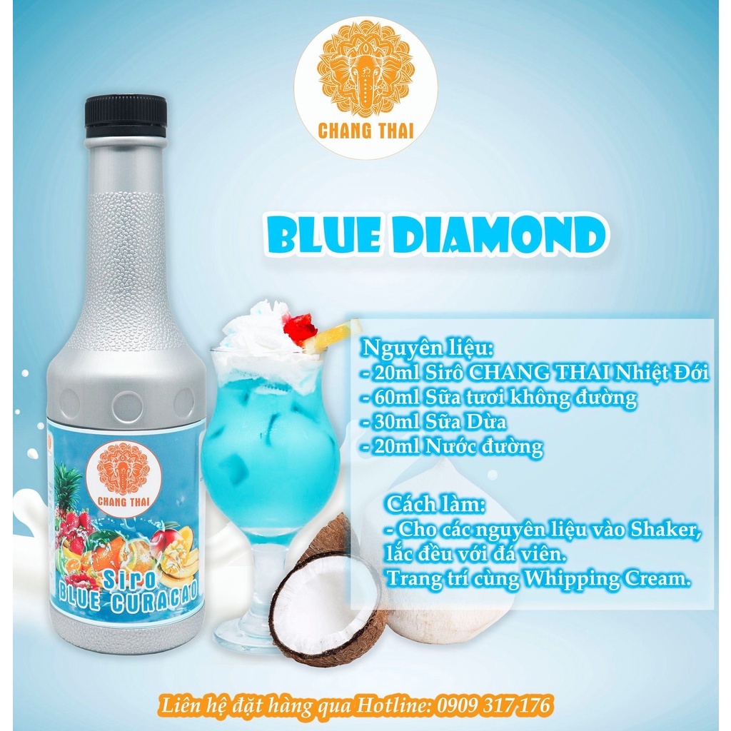 Siro Blue Nhiệt Đới Chang Thai 1000ml