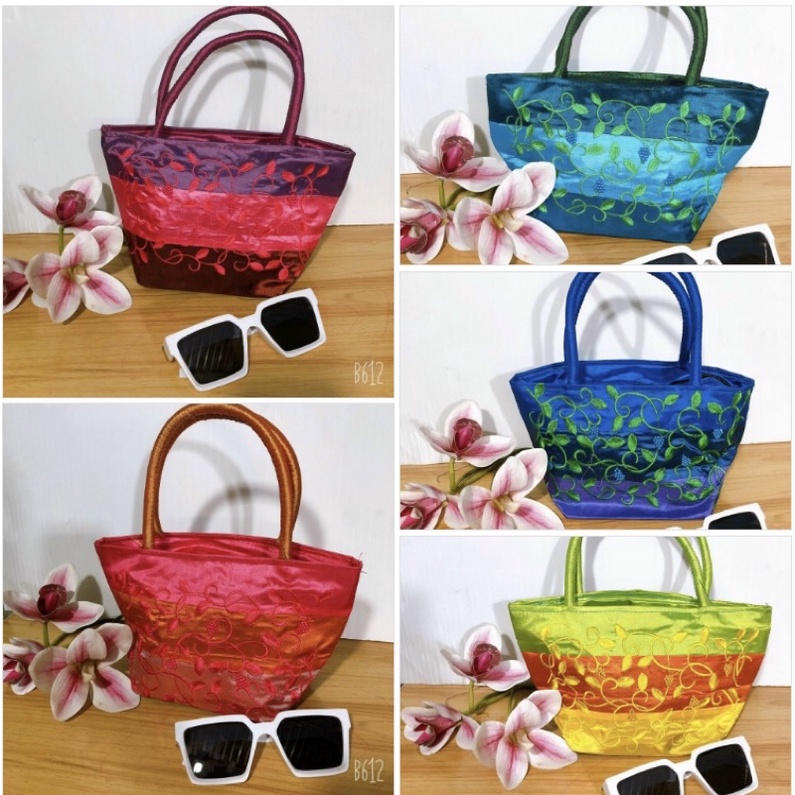 Túi lụa đeo vai thêu dây nho siêu đẹp