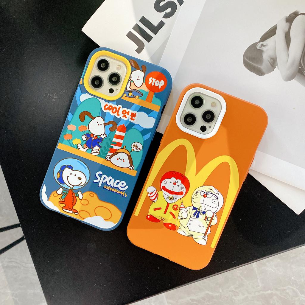 Ốp Điện Thoại Họa Tiết Snoopy Doraemon 3 Trong 1 Cho IPhone 13Promax 12 11 7Plus X Xs Max XR